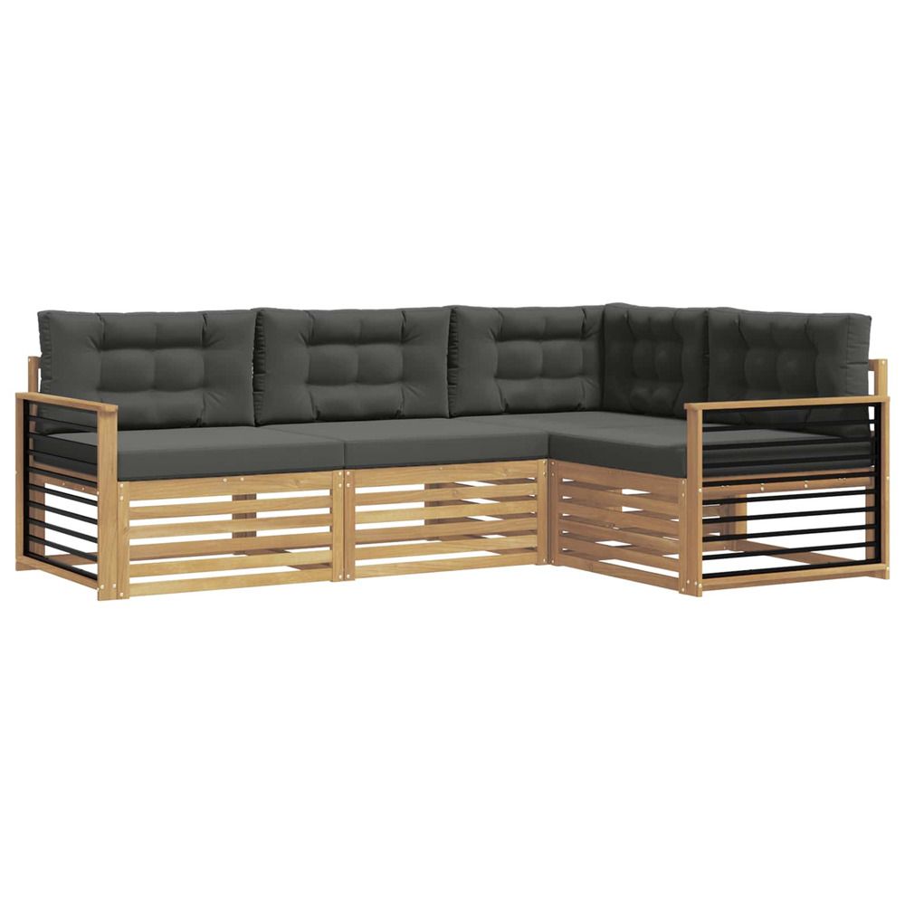 Ensemble de canapés d'extérieur 5 pc blanc et anthracite