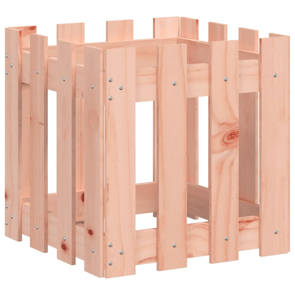 Jardinière d'extérieur avec design de clôture 40x40x40 cm douglas massif