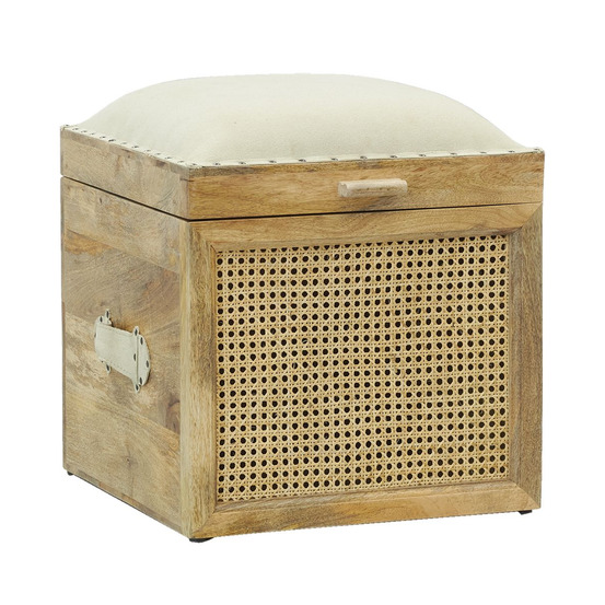 Coffre pouf carré en manguier