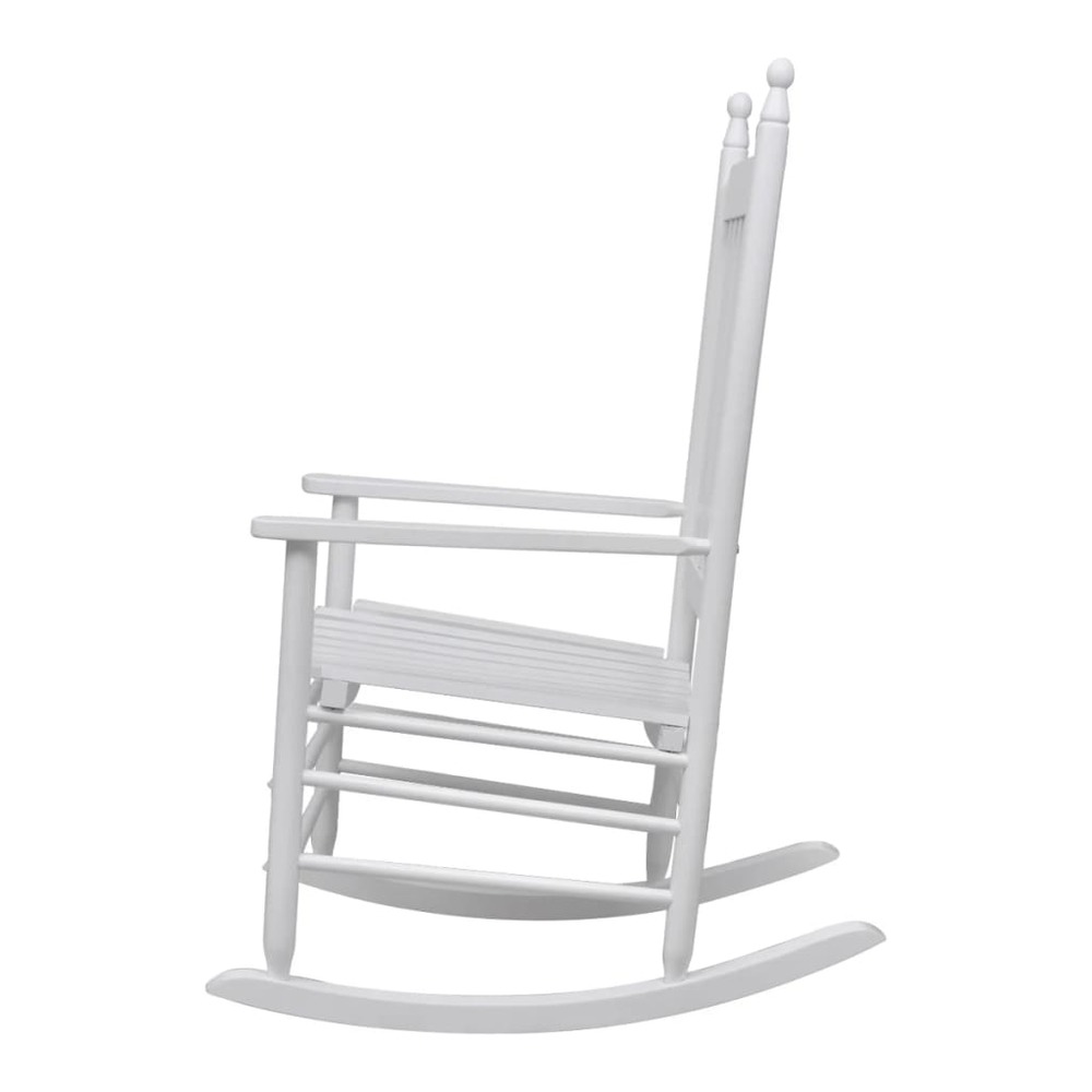 Chaise à bascule avec siège incurvé blanc bois