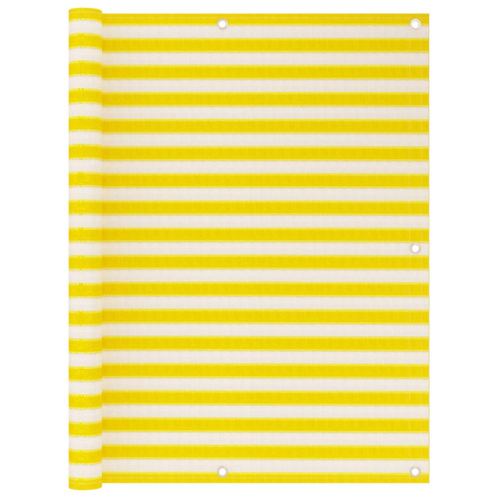 Écran de balcon jaune et blanc 120x600 cm pehd
