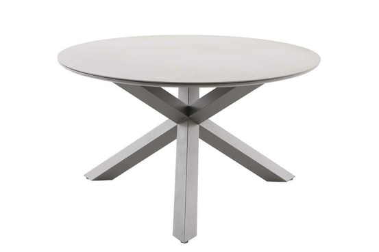 Table de jardin 6 places oryon d130cm café