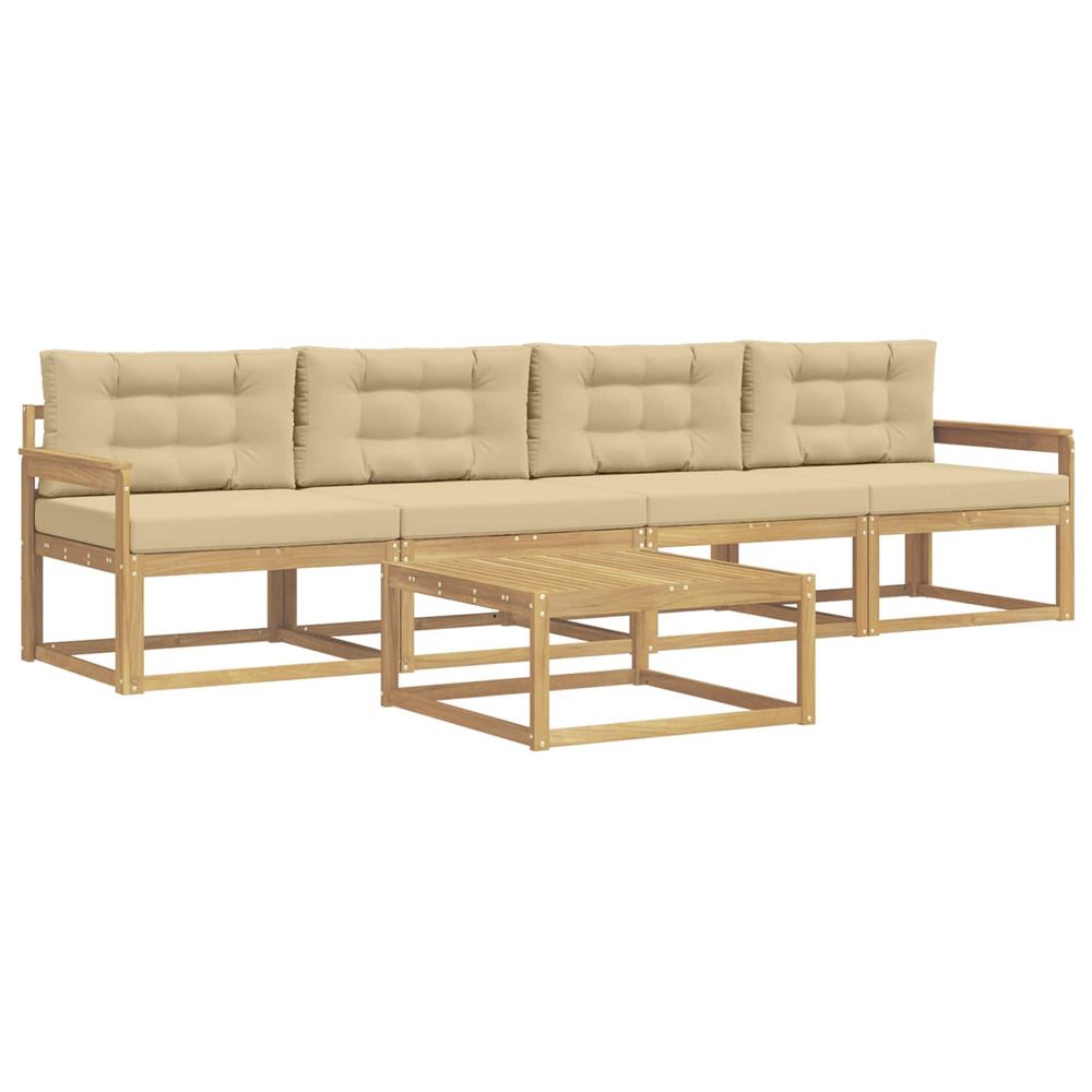 Ensemble de canapés d'extérieur 4 pc blanc et beige