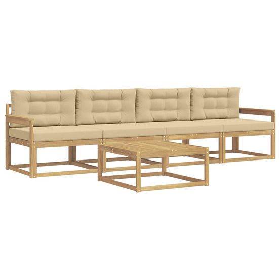 Ensemble de canapés d'extérieur 4 pc blanc et beige