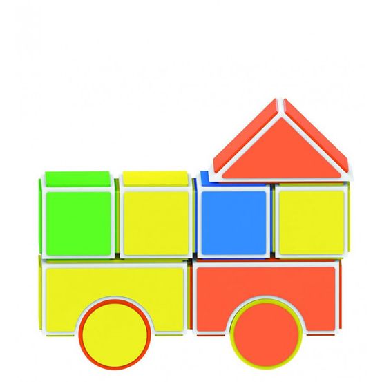 Coffret crea block - jeu de construction éducatif, blocs en mousse auto-adhésifs