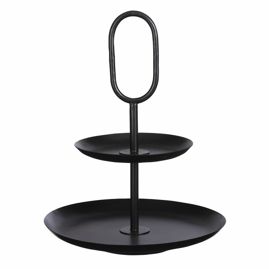 Mica decorations - présentoir 2 plateaux en métal noir