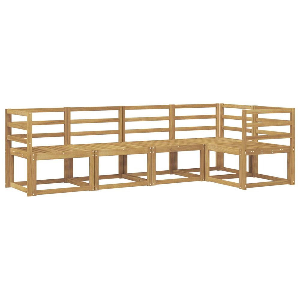 Ensemble de canapés d'extérieur 5 pc blanc bois d'acacia massif