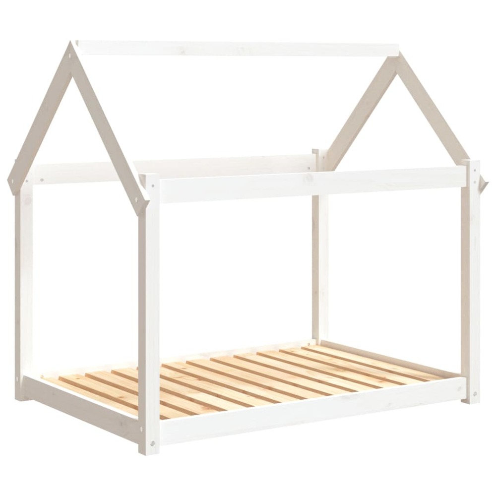 Lit pour chien panier canapé confortable 111 x 80 x 100 cm bois de pin solide blanc