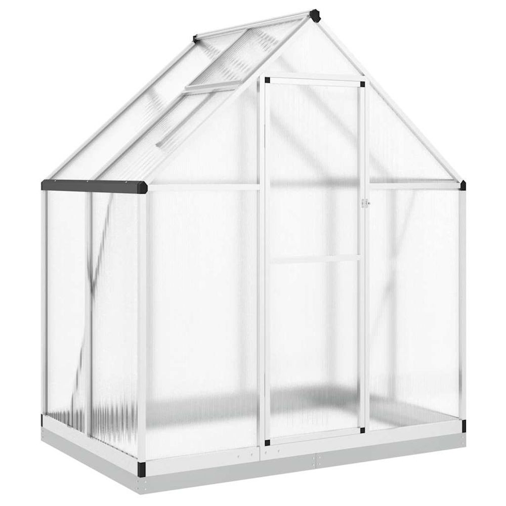 Serre avec cadre de base argenté 169x114x202 cm aluminium