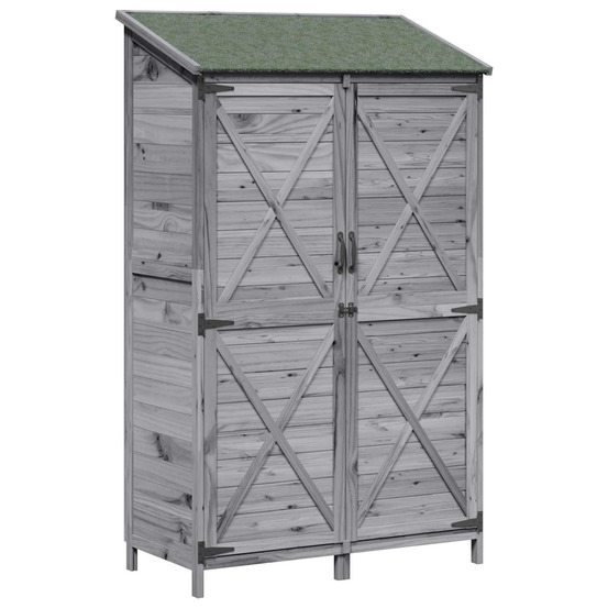 Abri de jardin gris 106 x 56 x 176,5 cm bois de sapin massif