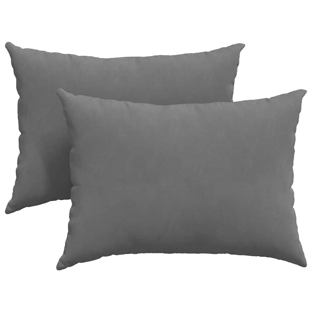 Coussins de canapé 2 pc tissu gris foncé 70 x 50 cm