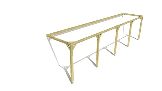 Pergola bois • 10m x 2m • adossée • cadre simple • livraison comprise