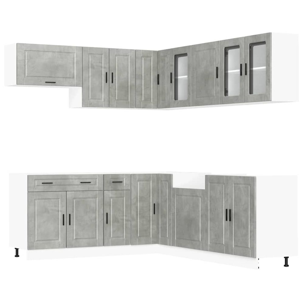 Ensemble d'armoires de cuisine 11 pcs porto bois d'ingénierie
