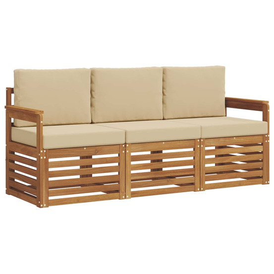 Ensembles de canapés avec coussin 3 pcs naturel et beige