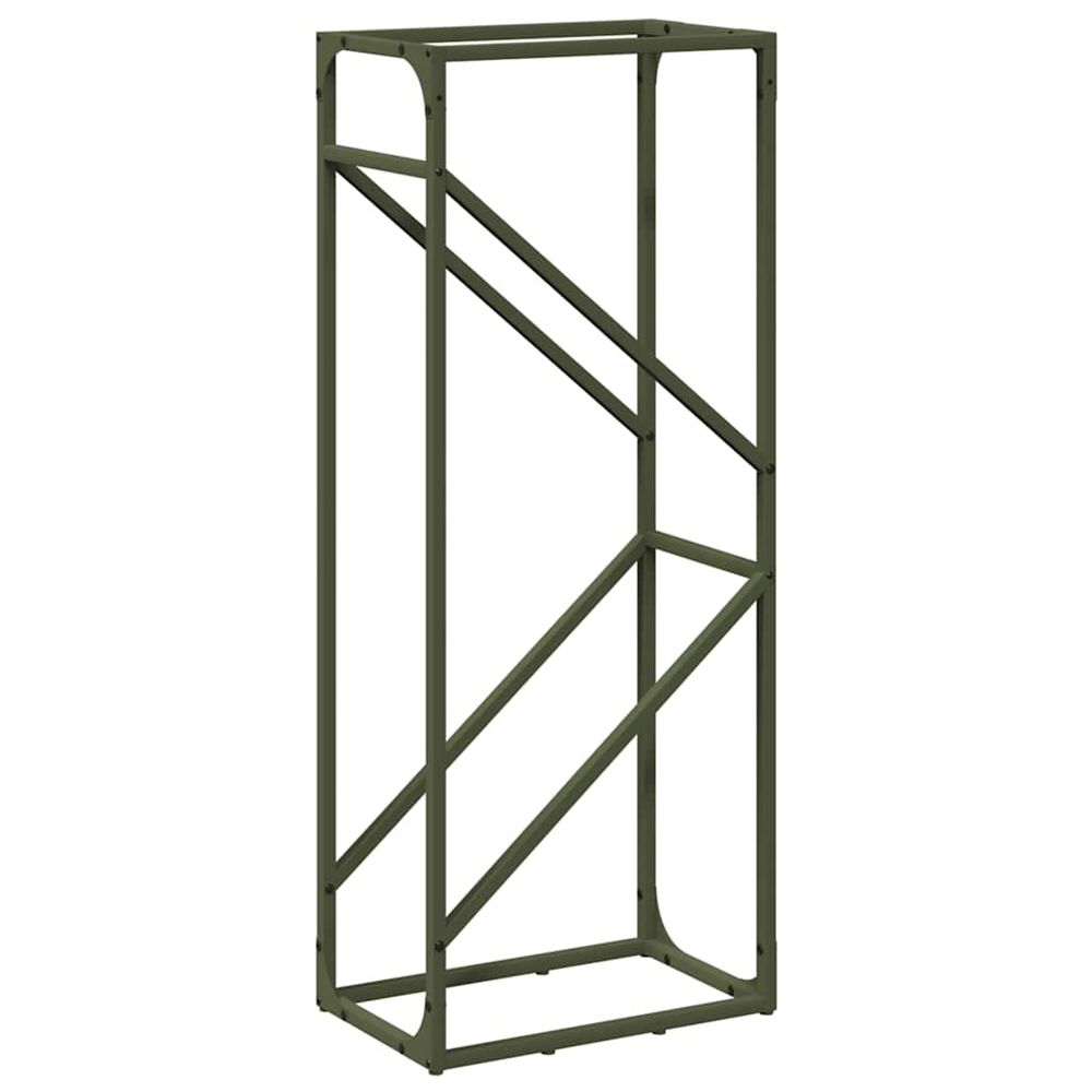 Portant de bois chauffage vert olive 40x25x100 cm