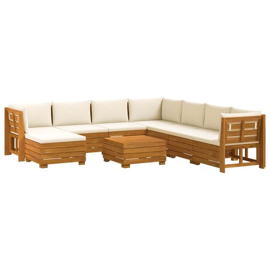 9 pc ensemble de canapés d'extérieur bois d'acacia massif
