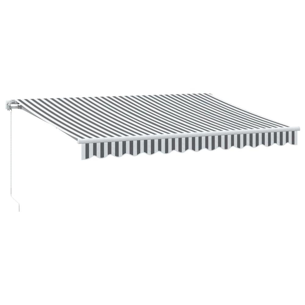 Auvent manuel rétractable avec led anthracite blanc 350x250 cm