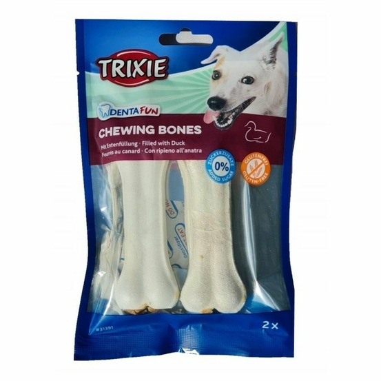 Snack pour chiens trixie denta fun os canard 70 g