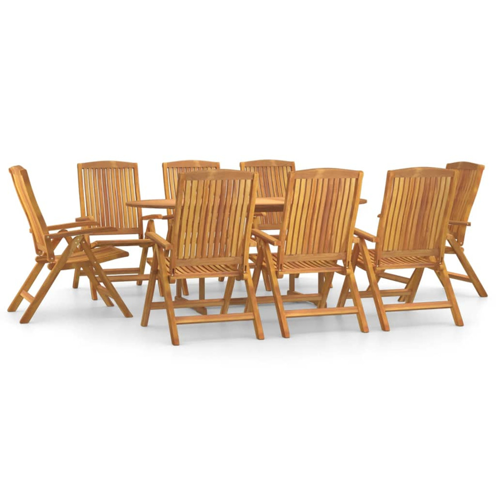Ensemble à manger de jardin 9 pcs bois de teck solide