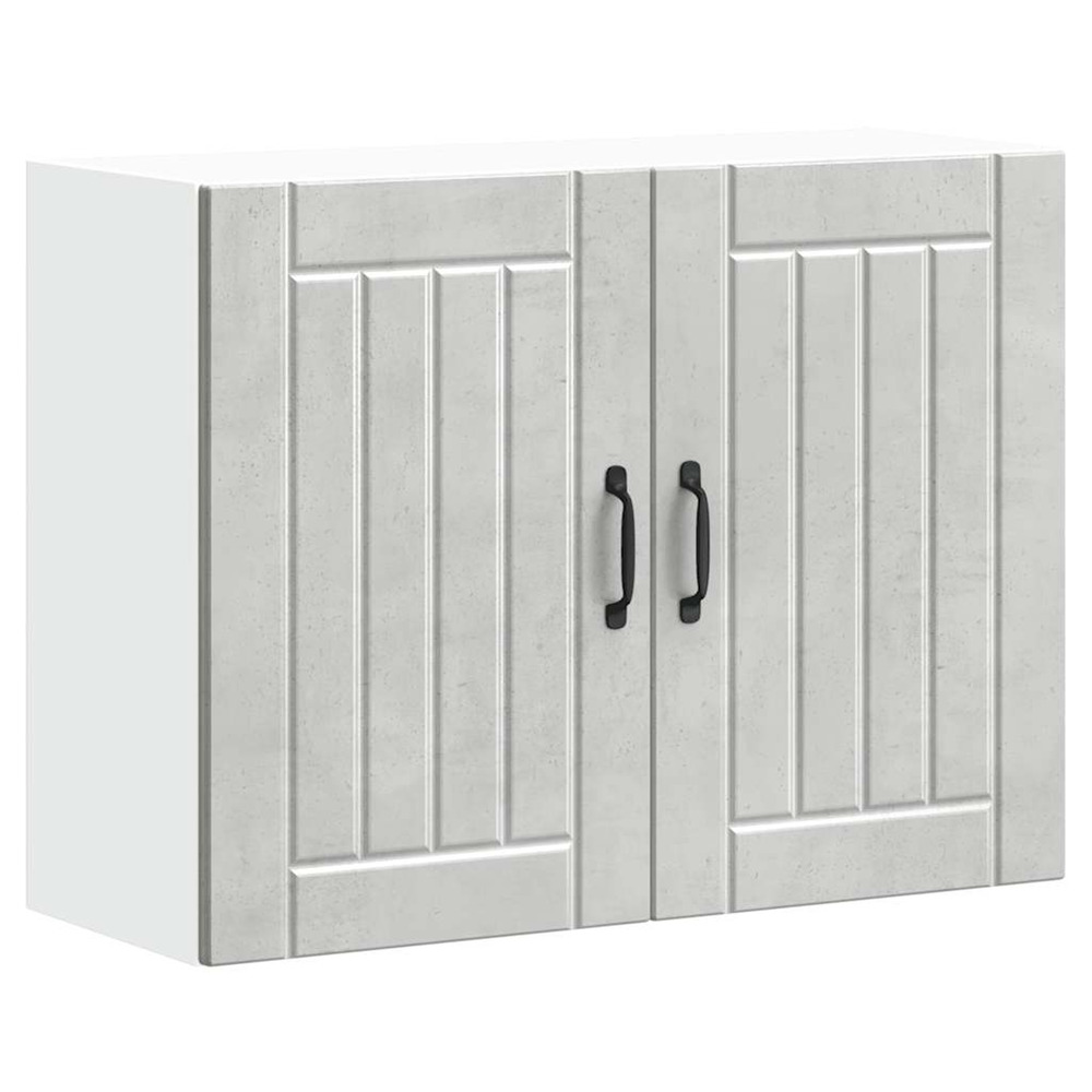 Armoire murale de cuisine lucca gris béton bois ingénierie