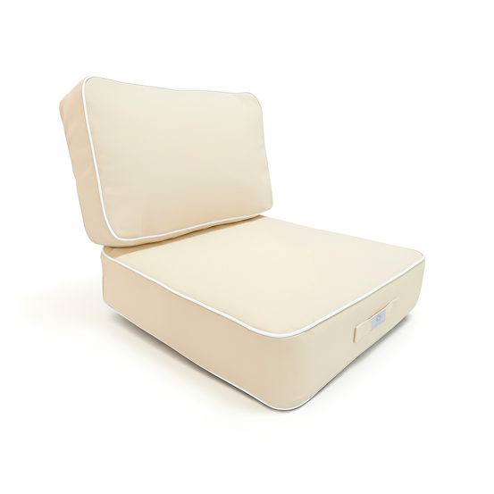 Coussins salon jardin premium déhoussable 50x50cm jaune beurre