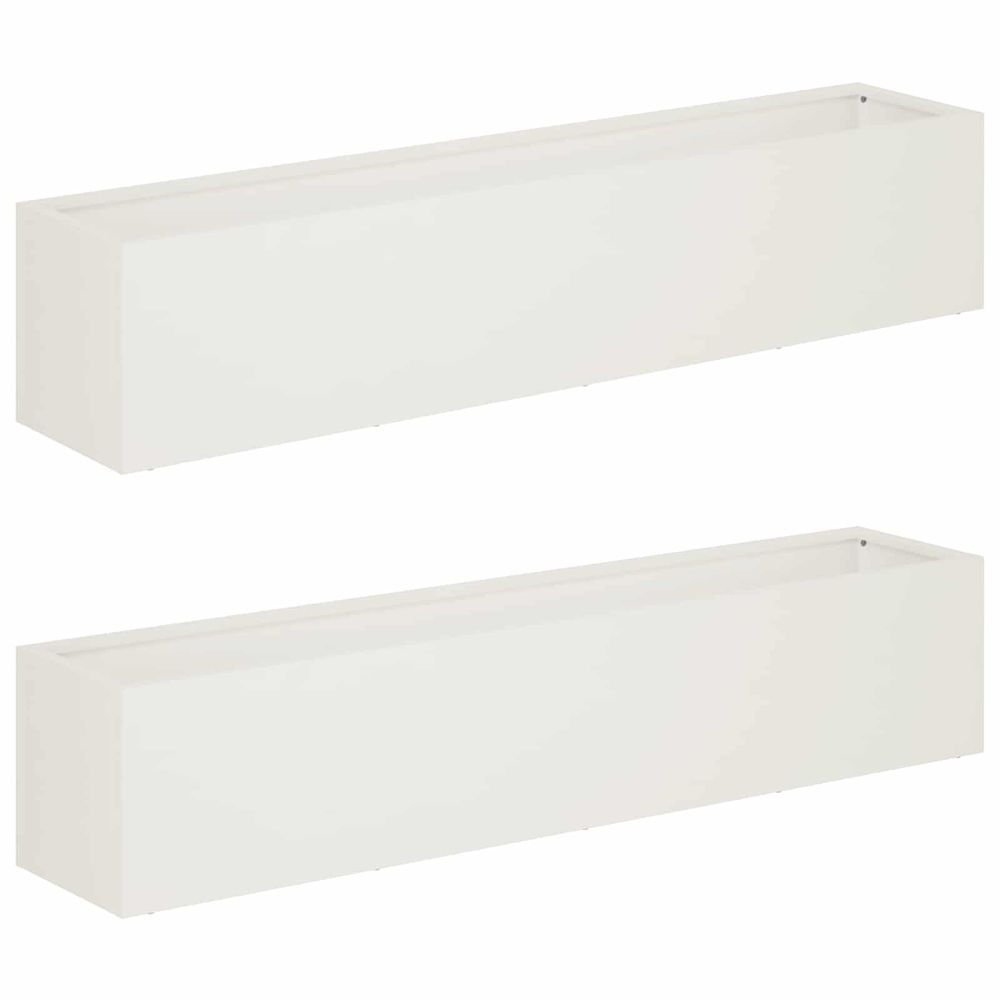 Cache-pot de jardin 2 pc blanc 80 x 20 x 20 cm