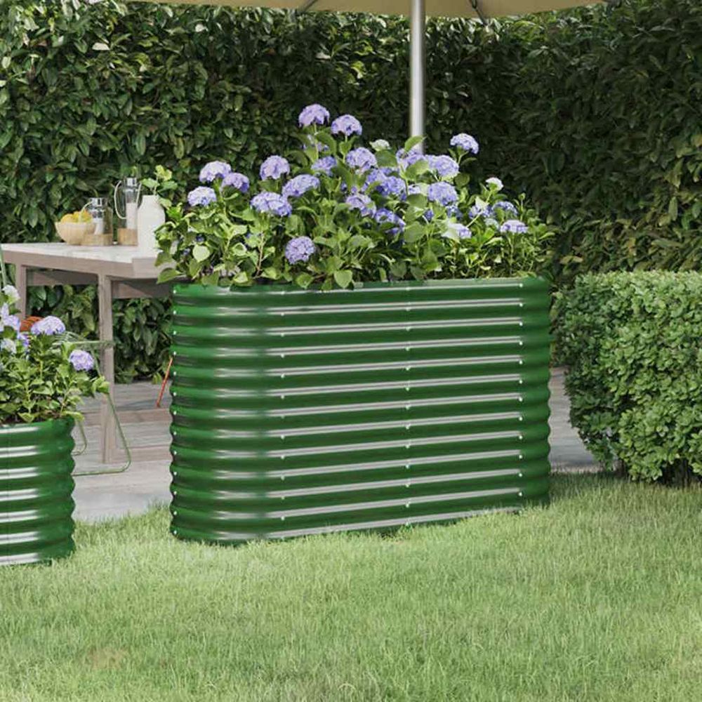 Potager surélevée acier potager pour jardin balcon vert 114x40x68 cm