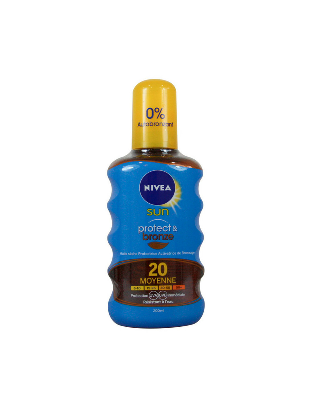 Spray huile solaire nivea sun facteur de protection 20 protege et hydrate 200ml nivea - nivea