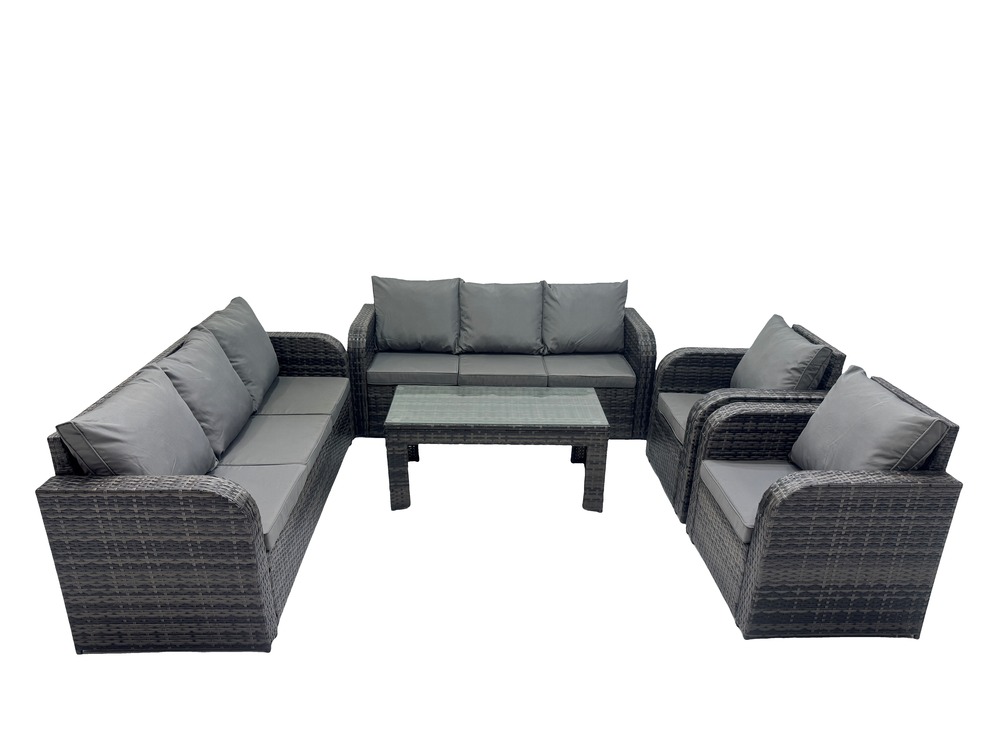 Ensembles de meubles de jardin 8 places ensemble de canapés en rotin avec table basse rectangulaire chaise inclinable