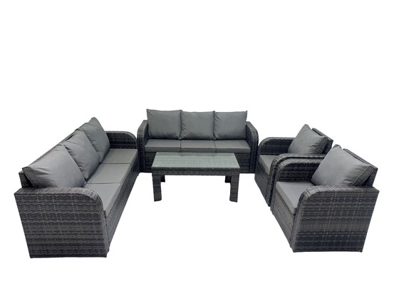 Ensembles de meubles de jardin 8 places ensemble de canapés en rotin avec table basse rectangulaire chaise inclinable