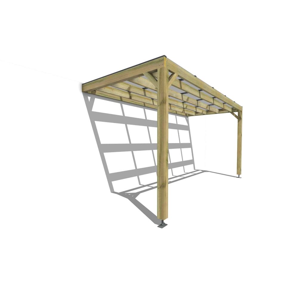 Pergola bois • 5m x 2m • adossée • sens largeur • couverture étanche transparente incluse • livraison comprise