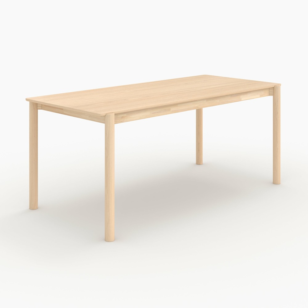 Irène-table rectangulaire en placage frêne effet blanchi 6 places