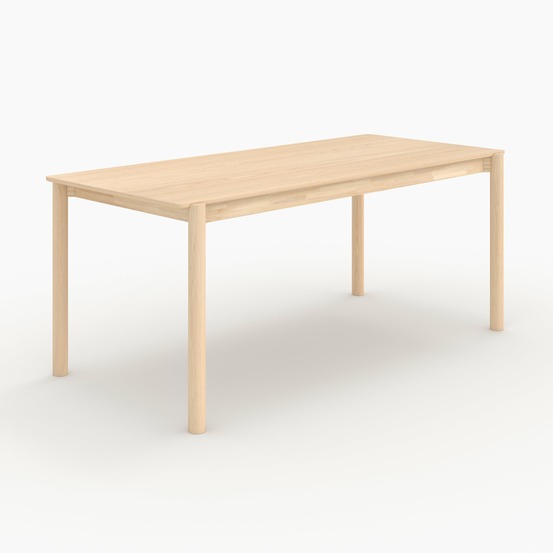 Irène-table rectangulaire en placage frêne effet blanchi 6 places