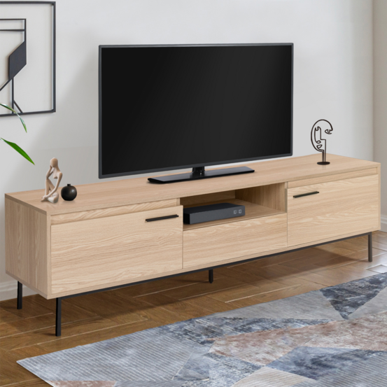 Meuble tv 180 cm seattle avec rangements design industriel