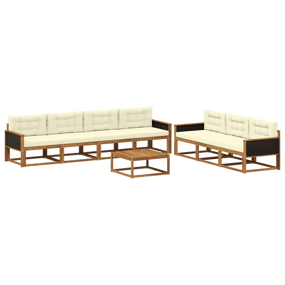 Ensemble de canapés d'extérieur 8 pcs naturel et crème