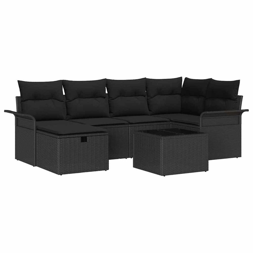 Ensemble de canapé de jardin 7 pc poly rotin