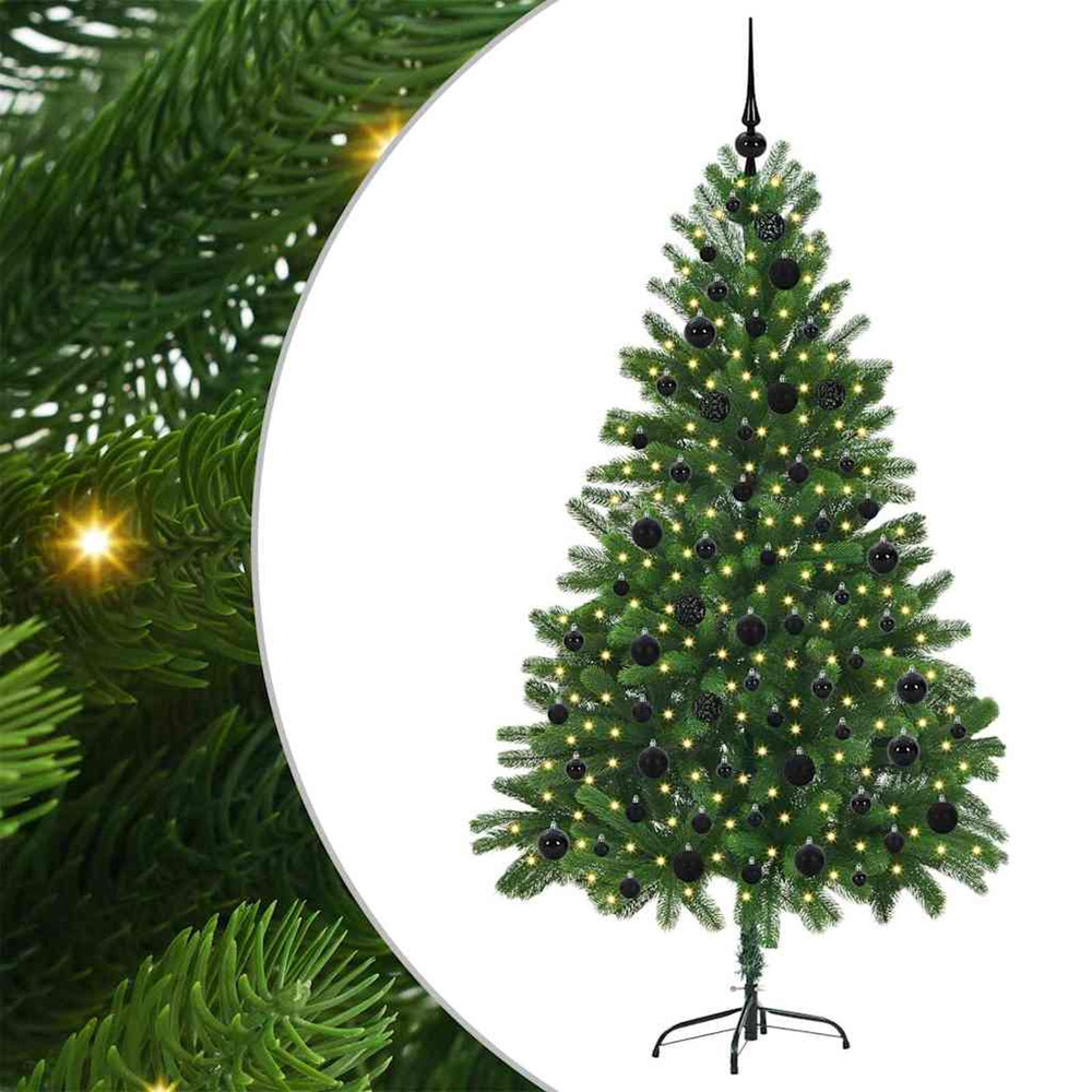 Sapin de noël avec 300 led avec support vert 180 cm pe