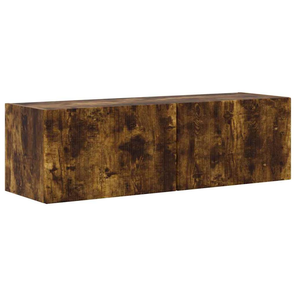 Meuble tv mural 98 x 31 x 29,5 cm chêne fumé bois d'ingénierie