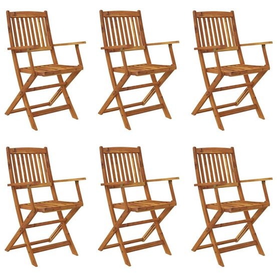Ensemble à manger de jardin pliable 7 pcs bois d'acacia solide