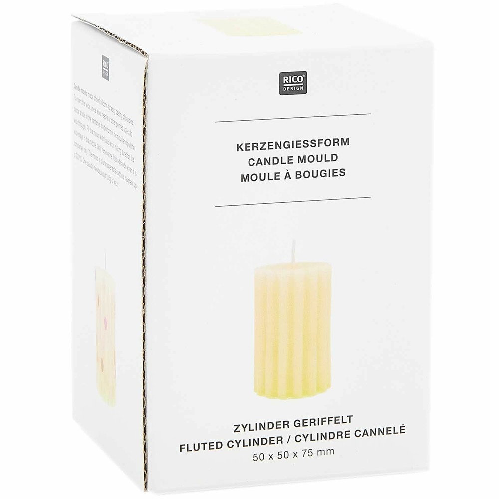 Moule à bougie cylindre cannelé 7,5 cm