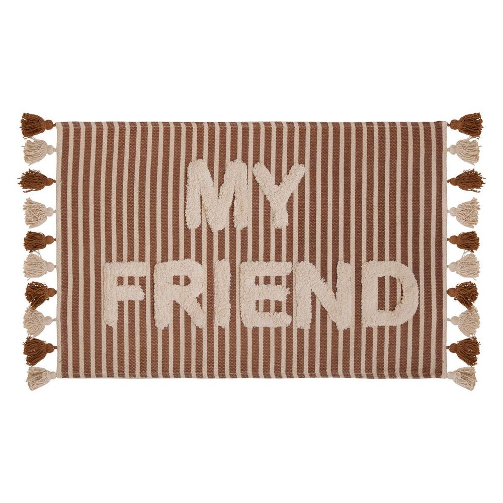 Tapis effet laine scott marron 90x2cm