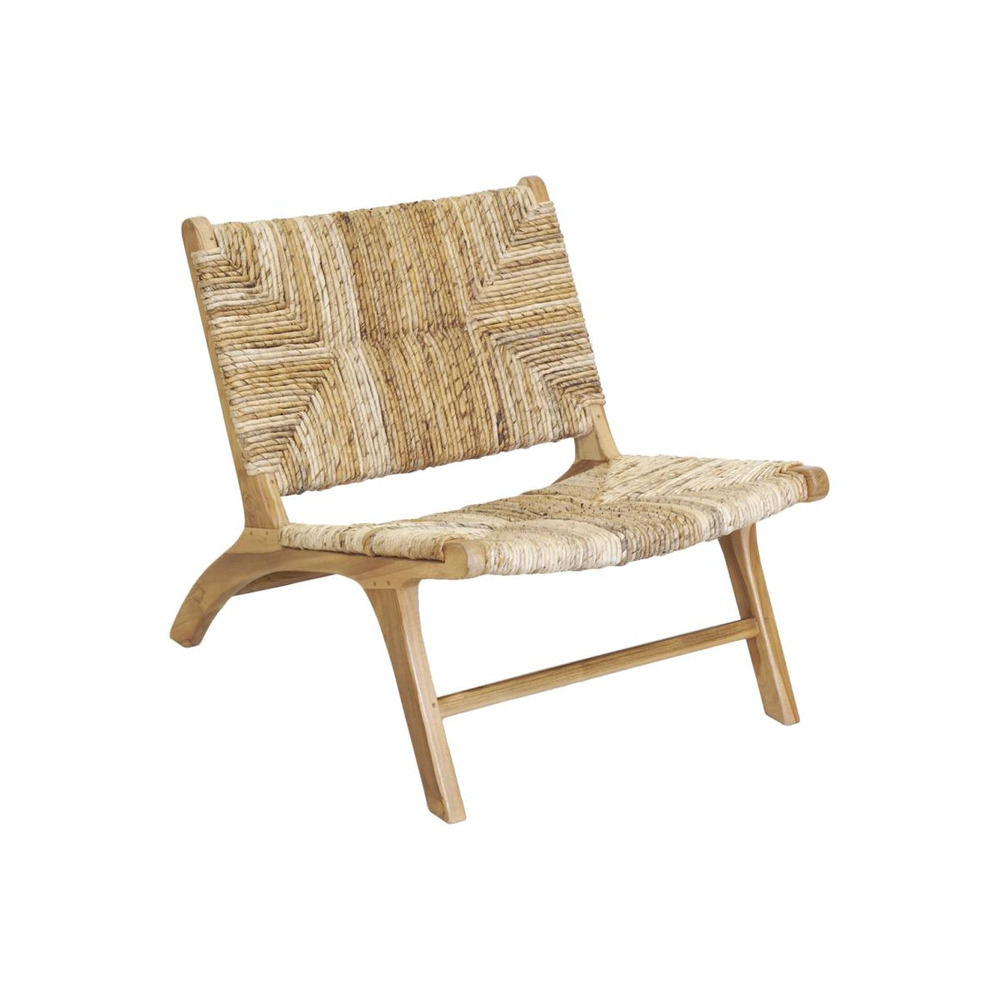 Fauteuil bas en teck naturel et bananier