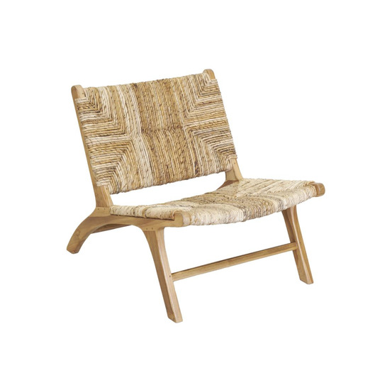Fauteuil bas en teck naturel et bananier