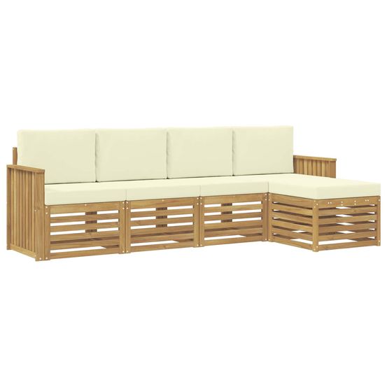 Ensemble de canapés d'extérieur 5 pc blanc et crème polyester