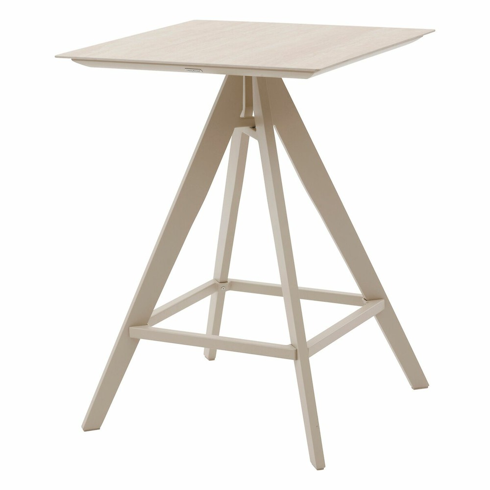 Table de jardin haute en aluminium 2 places terzano - vanille et argile