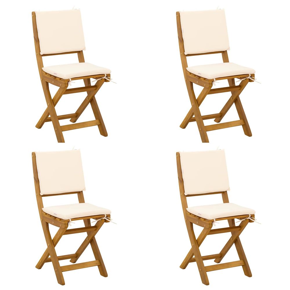 Chaises de bistrot d'extérieur 4 pc crème blanc