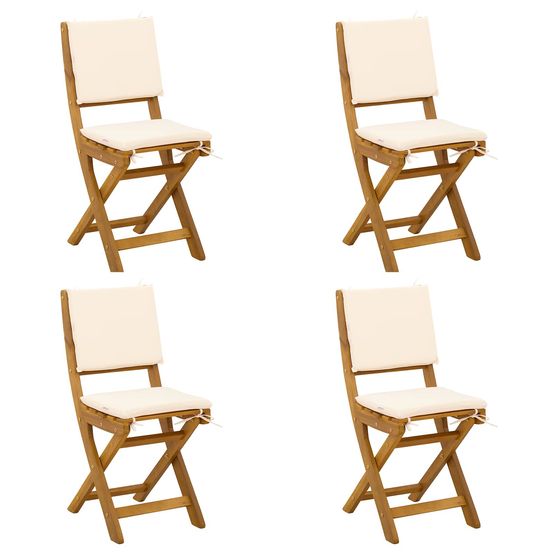 Chaises de bistrot d'extérieur 4 pc crème blanc