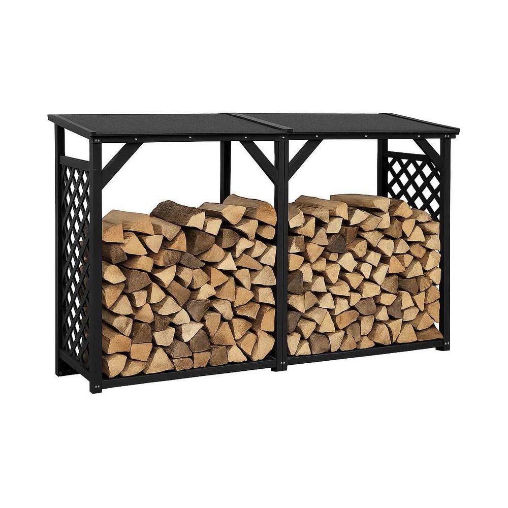 Bûcher treillis en bois black edition avec extension