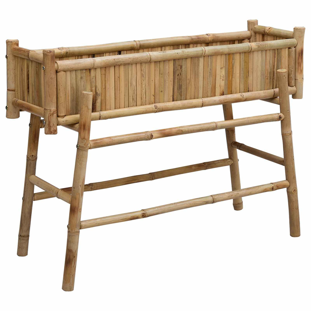 Jardinière d'extérieur avec support naturel 100 x 38 x 74 cm bambou