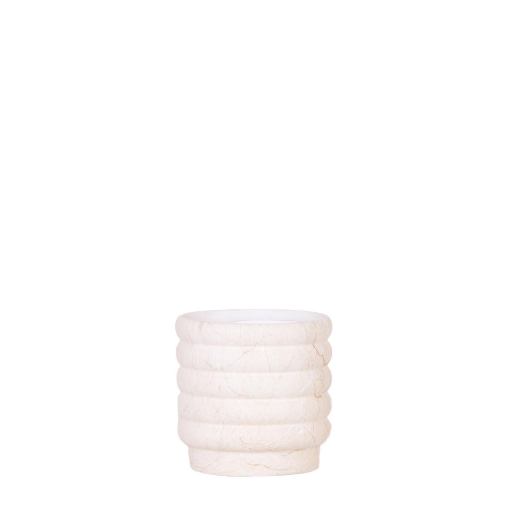 Cache-pot céramique effet marbre - élégance minérale claire - pot de 9cm